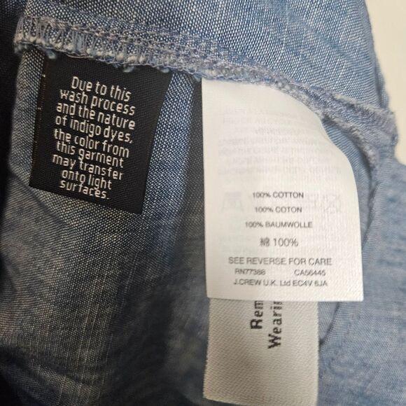 J.Crew Chambray Off the Shoulder Top Blue 10 - Picture 3 of 5